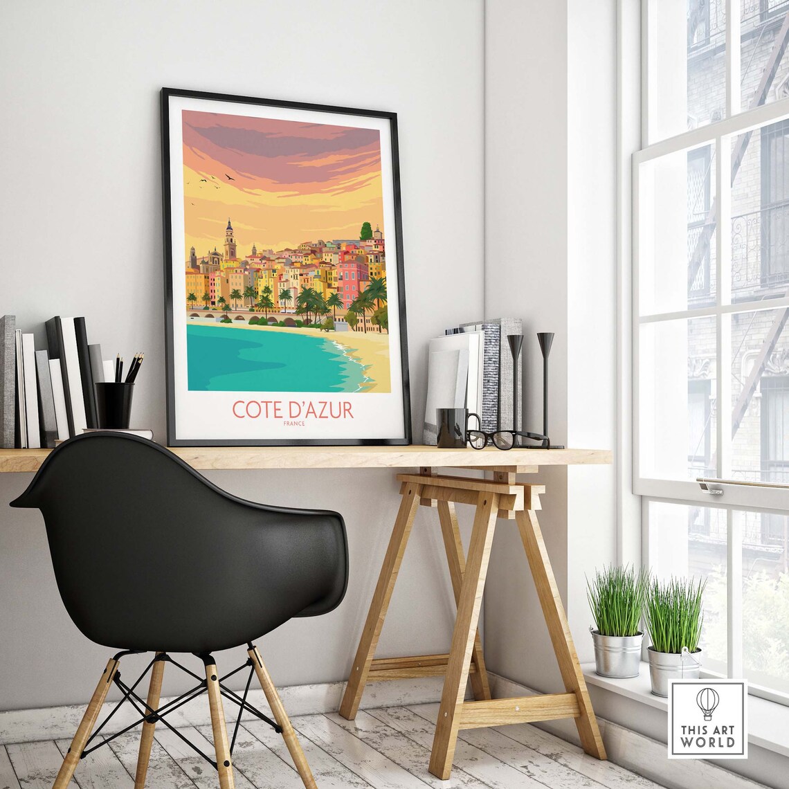 Cote D'Azur French Riviera Travel Poster, France - Image 4