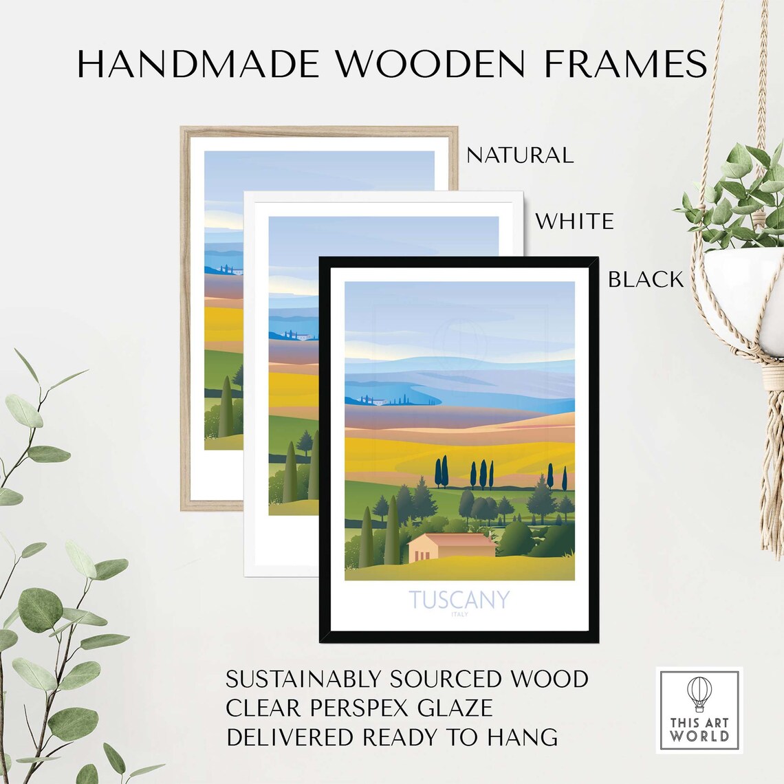 Tuscany Italy Travel Poster, Italian Wall Art Print - Image 2