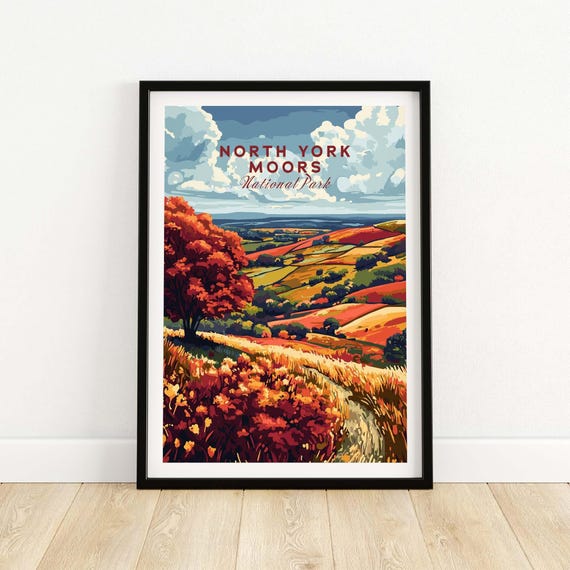 North York Moors Wall Art Print Travel Poster Home Decor Artwork Gift Illustration Lover