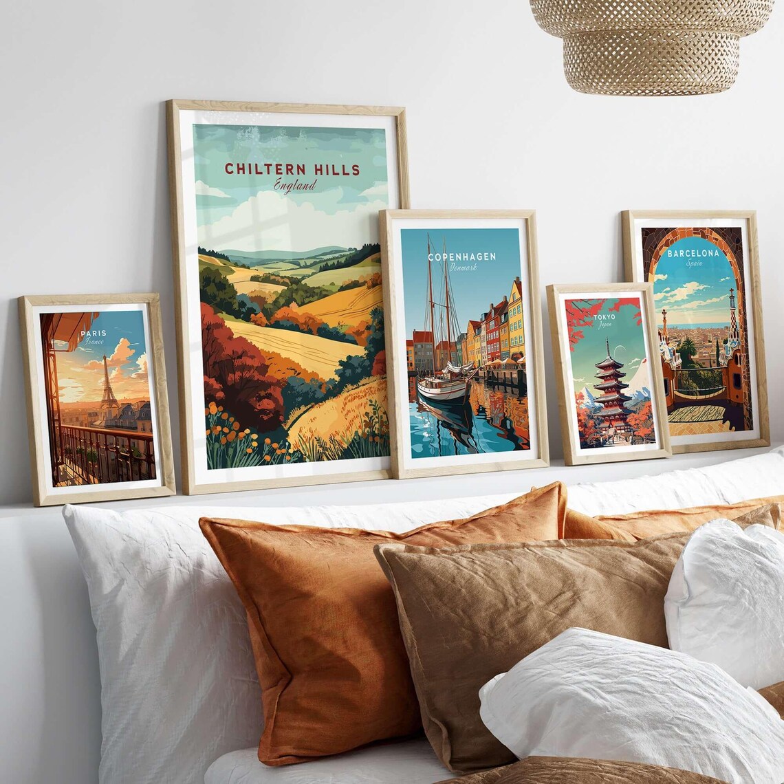 Chiltern Hills England Autumn Orange Hills Vintage Travel Poster - Image 2