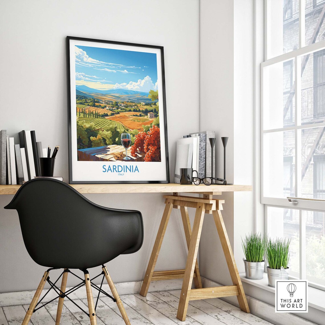 Sardinia Italy Travel Poster, Europe Wall Art