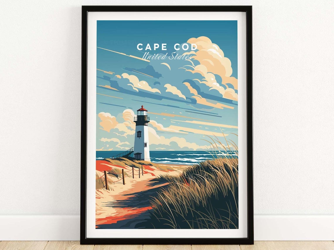 Cape Cod Travel Poster, Personal Wall Art Print