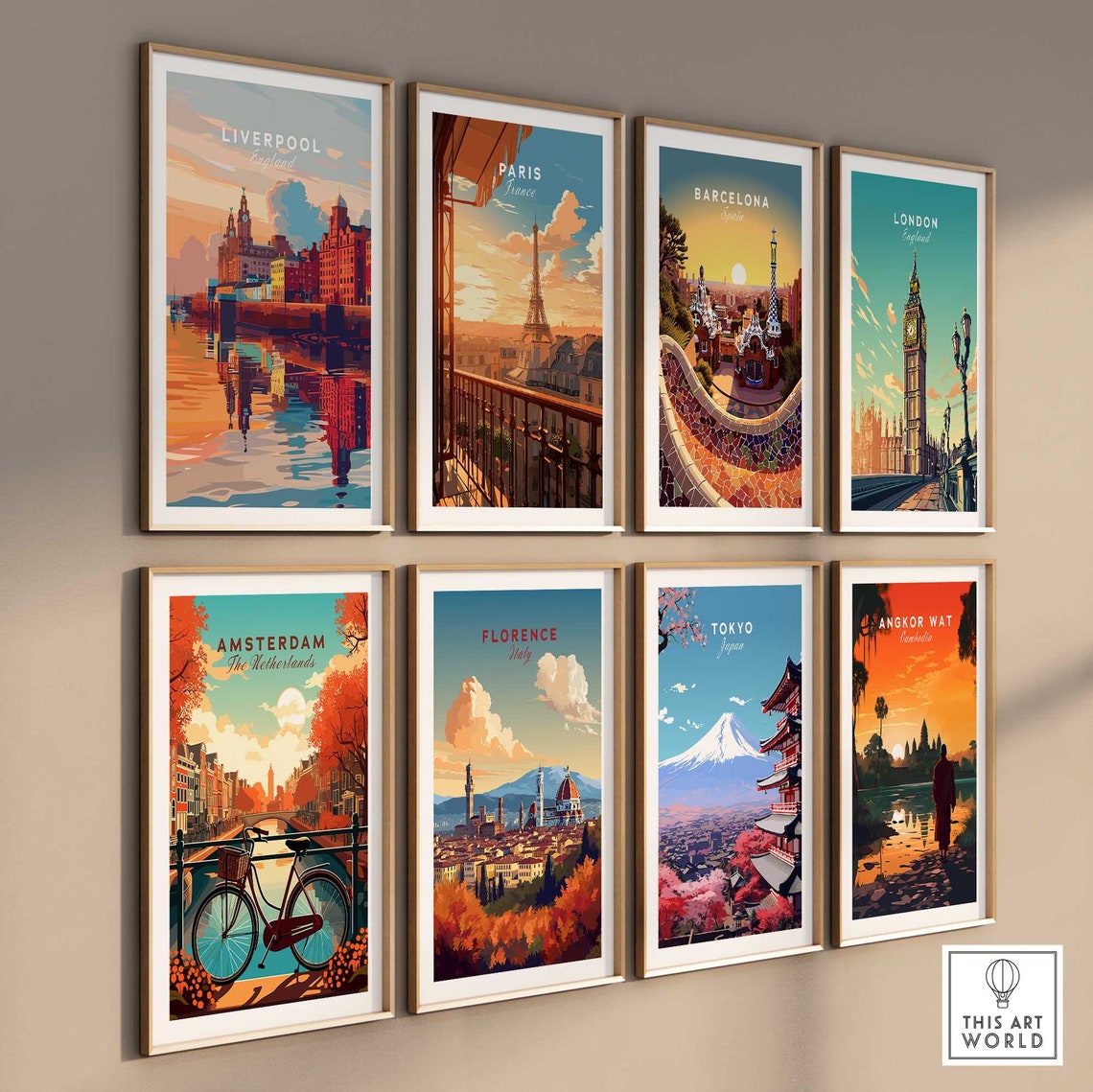 Liverpool England Waterfront Skyline Clock Towers Sunset Glow Poster - Image 3
