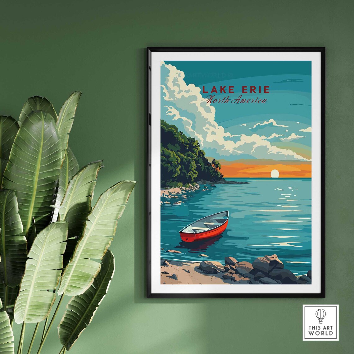 Lake Erie Travel Poster, Great Lakes Wall Art Print - Image 2