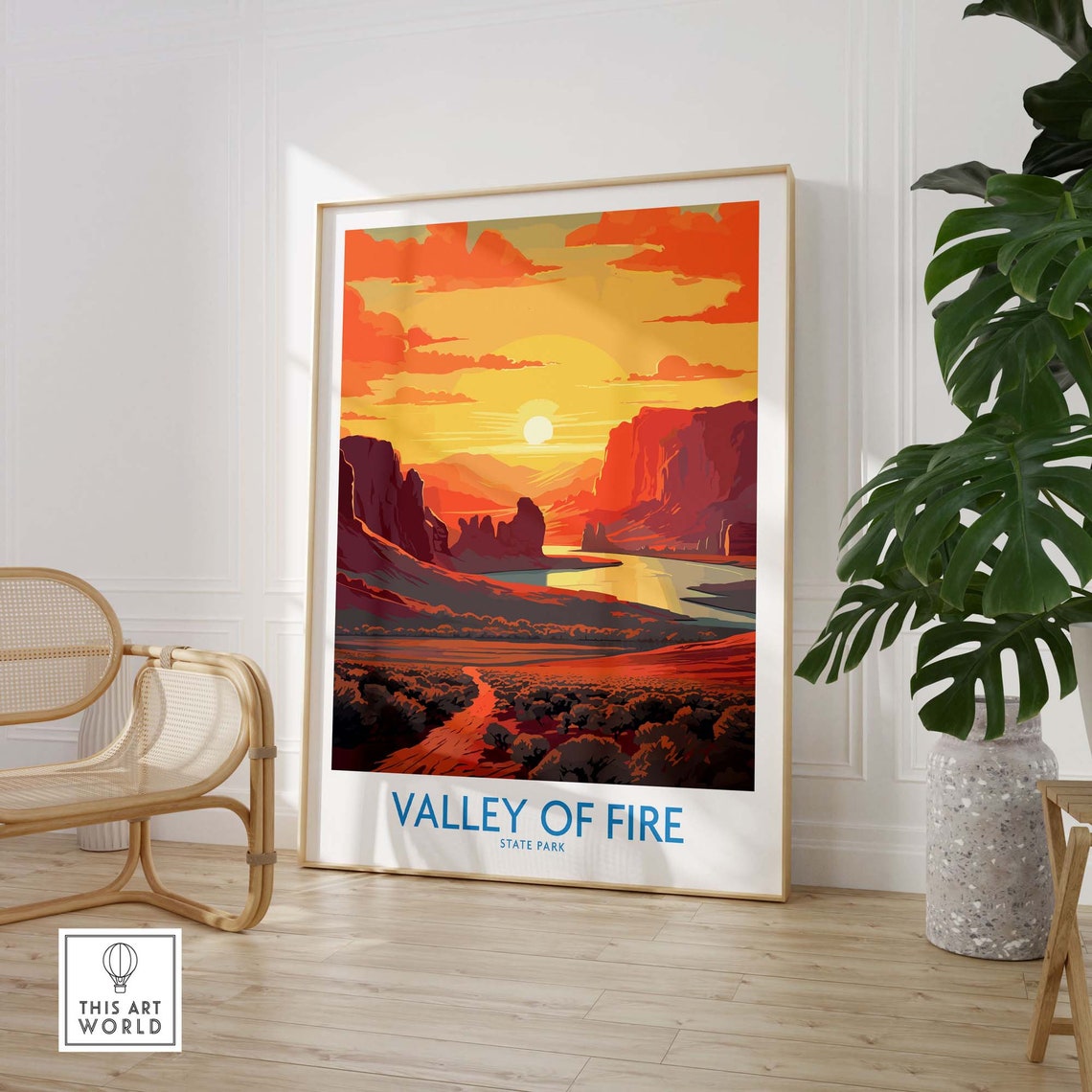 Valley of Fire State Park Red Rock Canyon Sunset Desert Travel Poster - Image 2