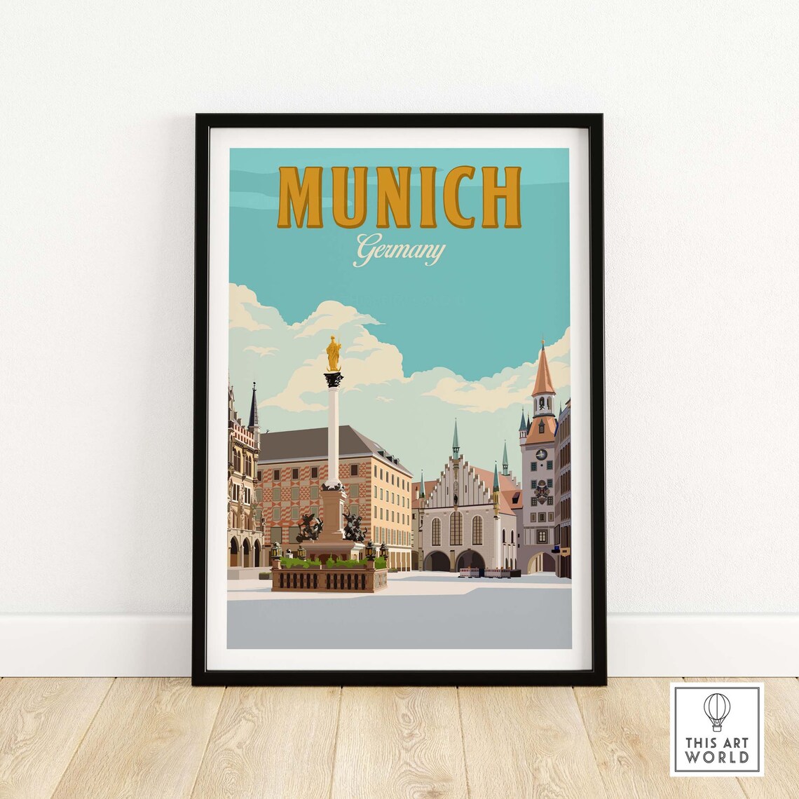 Munich Germany Travel Poster, German Wall Art