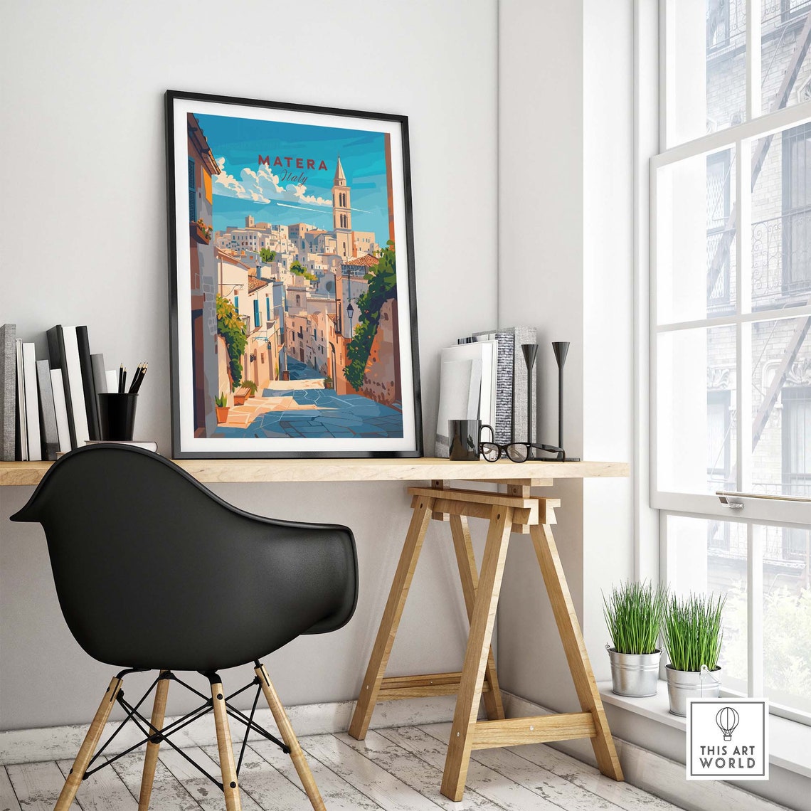 Matera Italy Ancient Stone Town Street Vintage Travel Artwork Poster - Image 4