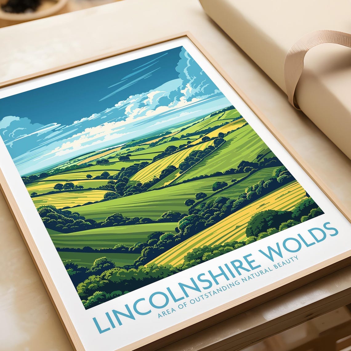 Countryside Lincolnshire Wolds England Rolling Green Hills Poster