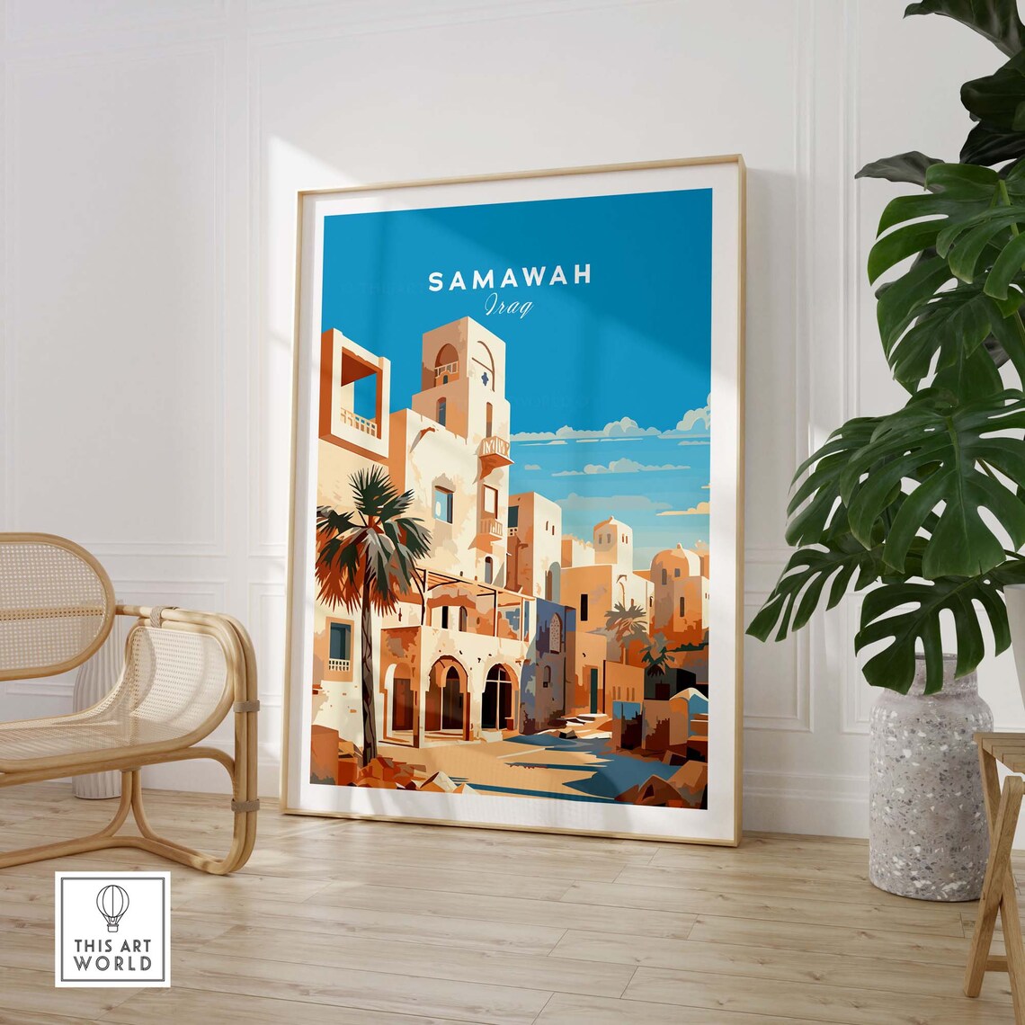 Samawah Iraq Travel Poster, Middle East Art Print - Image 3