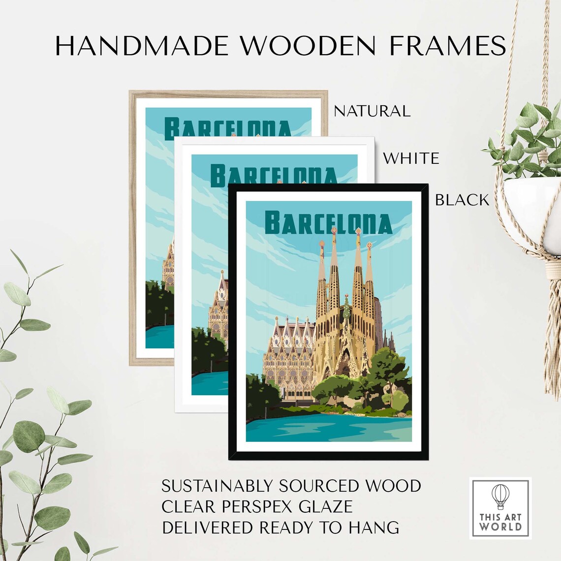 Barcelona Vintage Travel Poster, Spain Art Print - Image 2