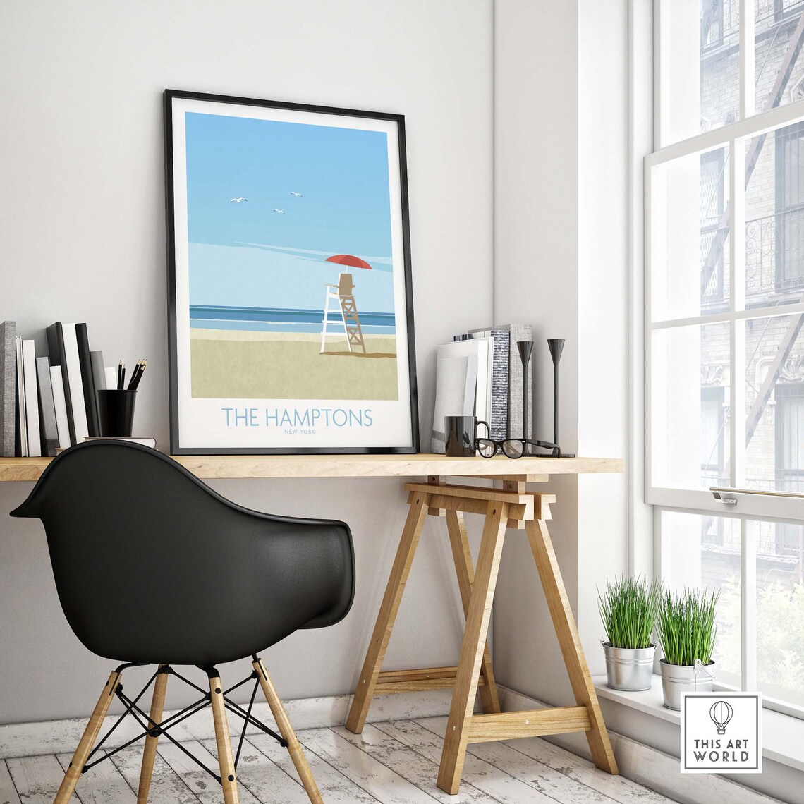 The Hamptons New York Travel Poster, Beach Destination - Image 4