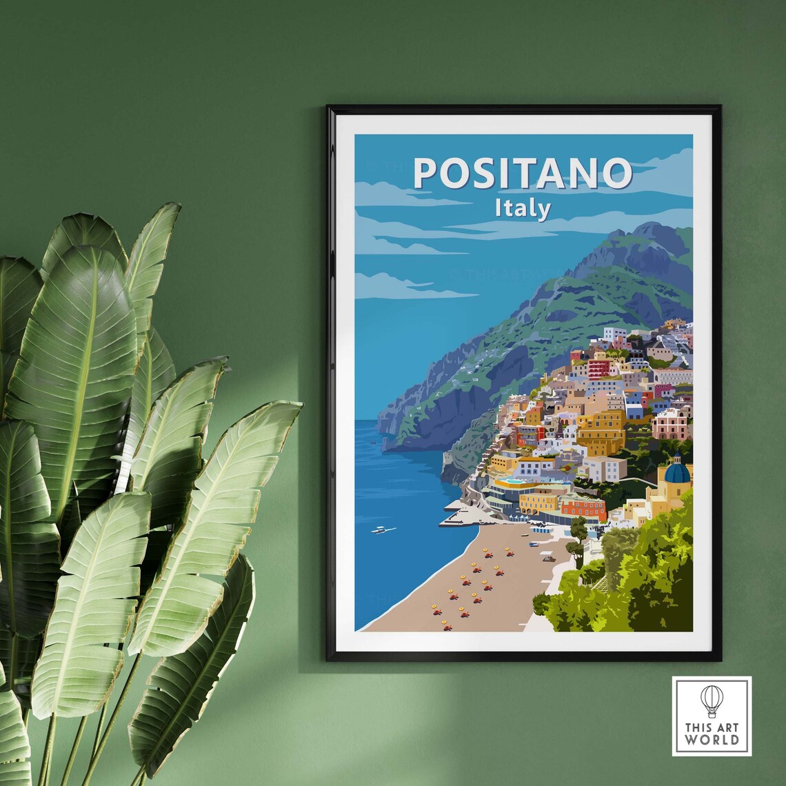 Positano Vintage Travel Poster, Italy Wall Art - Image 2