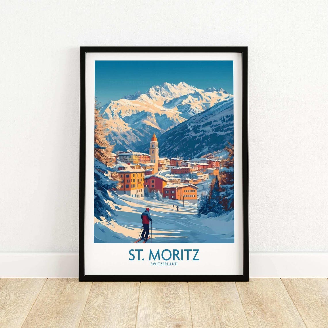 St Moritz, Switzerland Ski Resort Travel Poster - Image 5