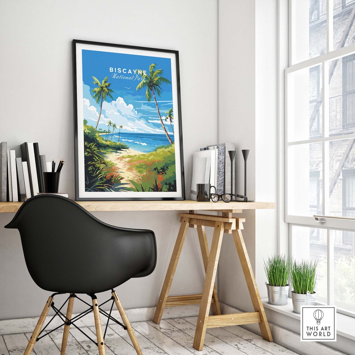 Biscayne National Park Palm Beach Ocean Vista Florida Travel Poster - Image 4