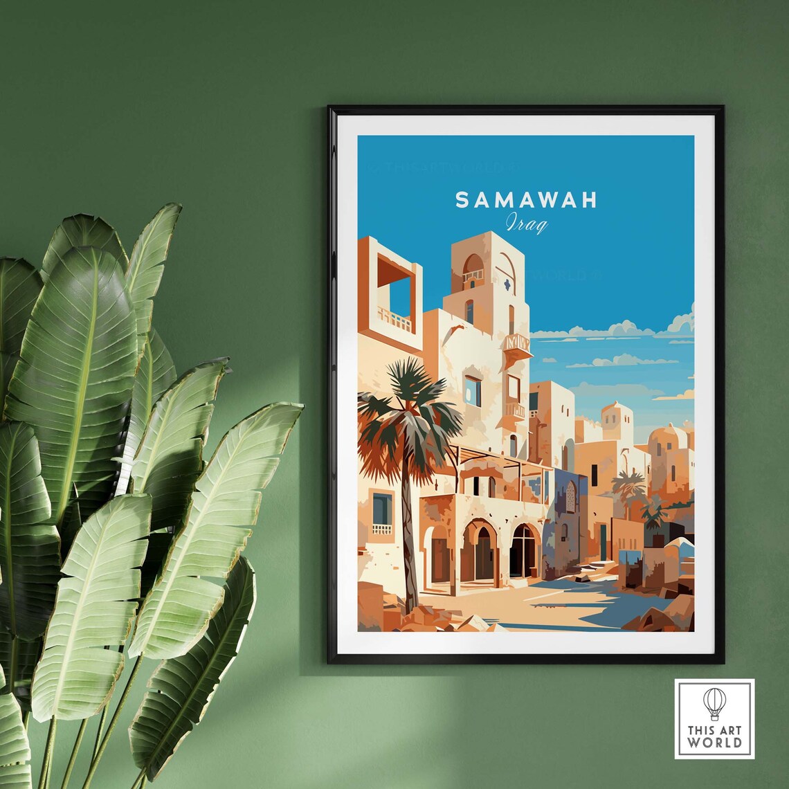 Samawah Iraq Travel Poster, Middle East Art Print - Image 2