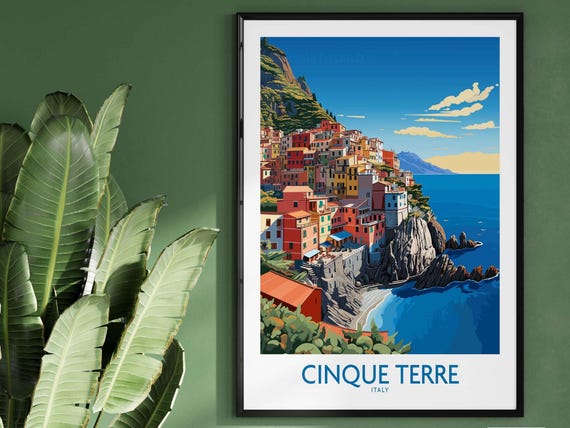 Cinque Terre Travel Poster, Europe Home Decor