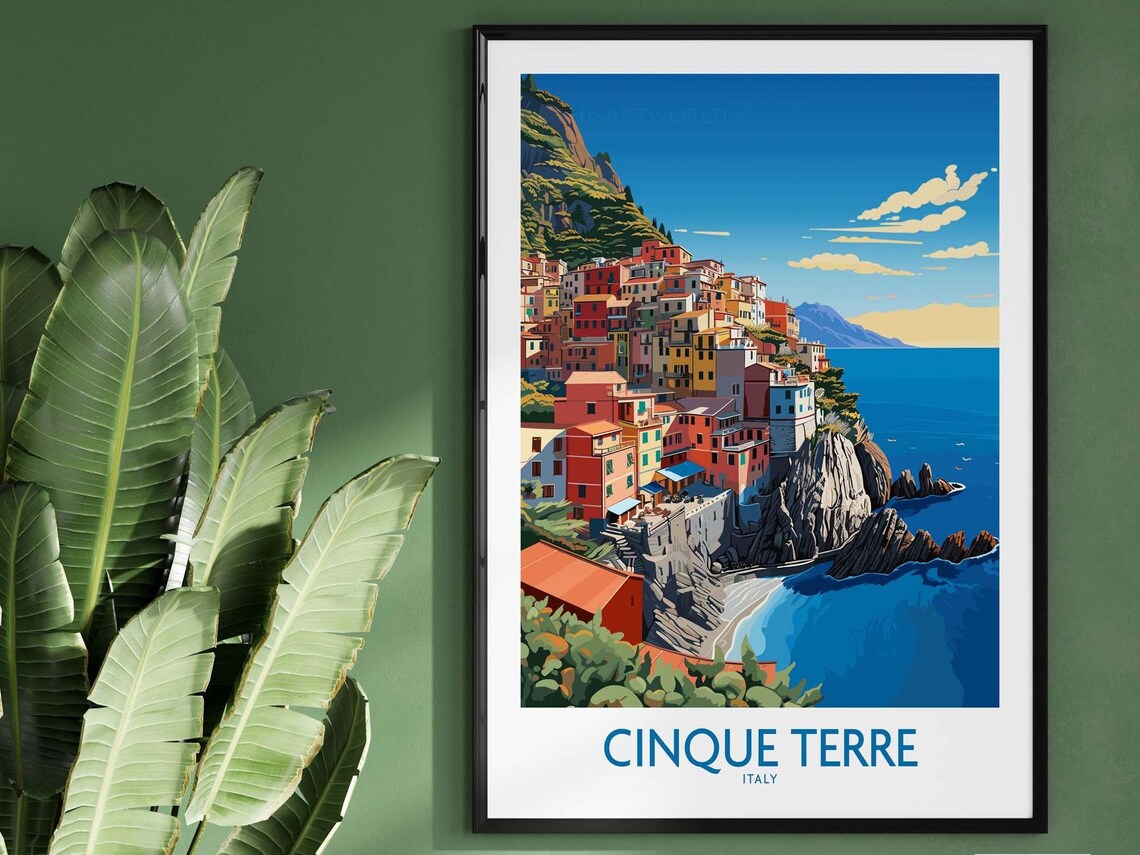 Cinque Terre Travel Poster, Europe Home Decor
