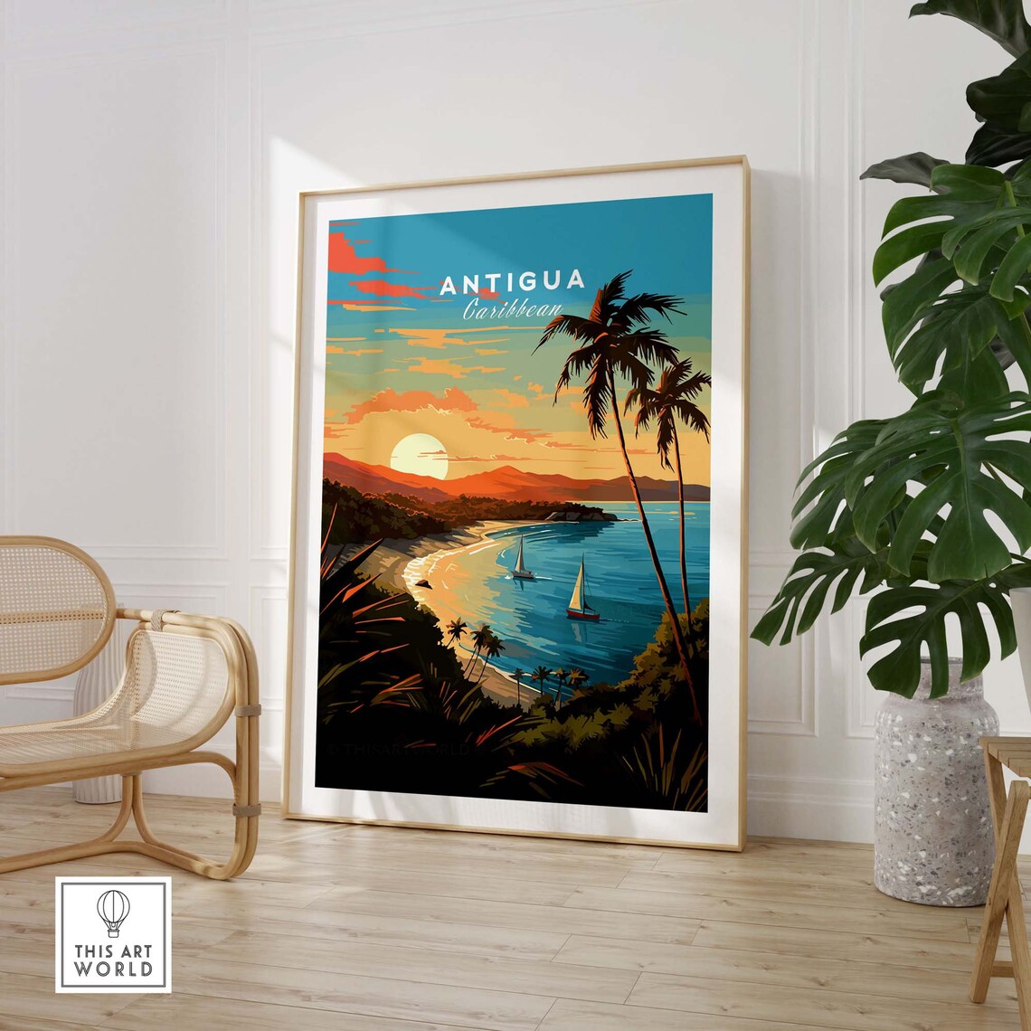 Antigua Travel Poster, Home Decor Art Print - Image 3