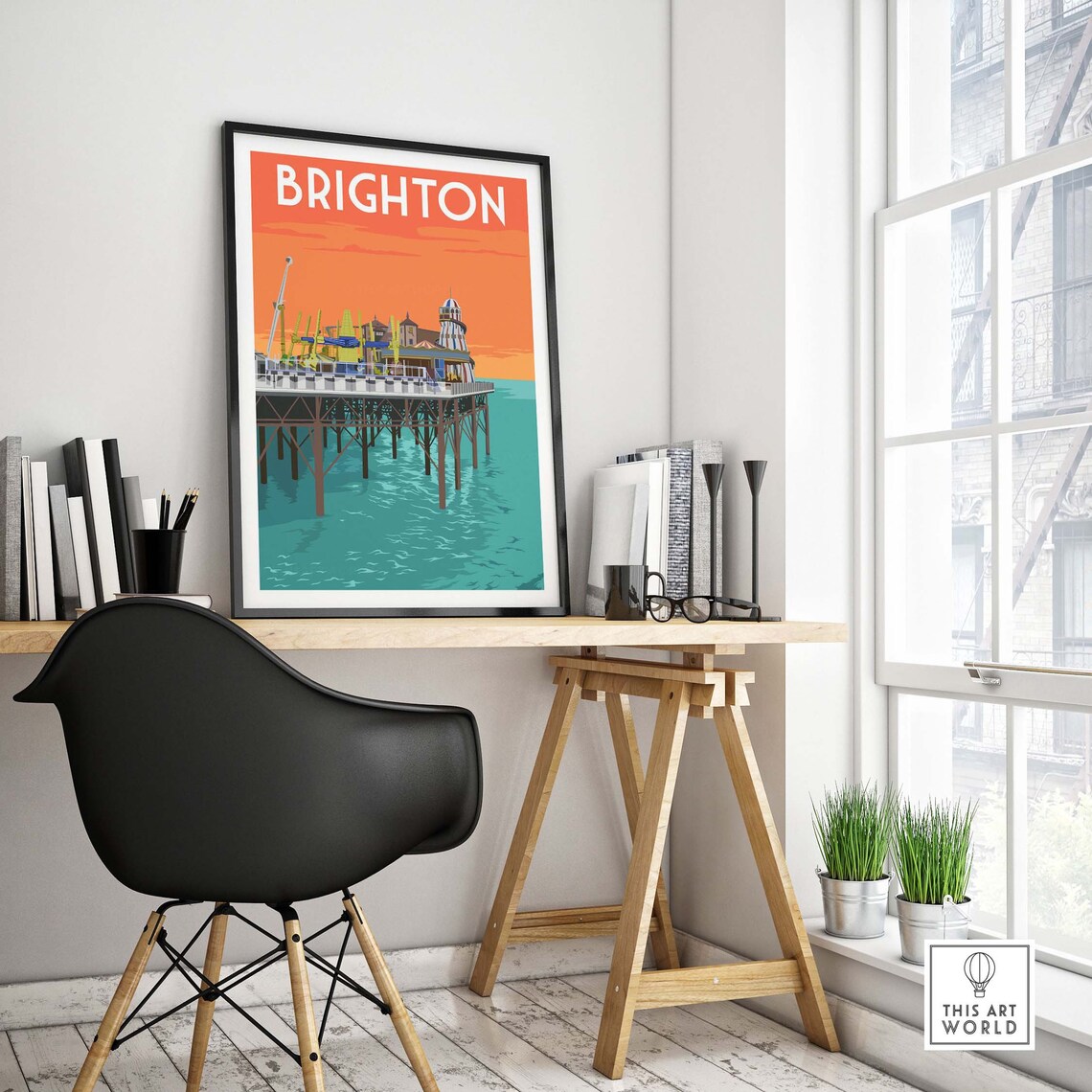 Brighton Vintage Retro Travel Poster, Brighton Pier - Image 4
