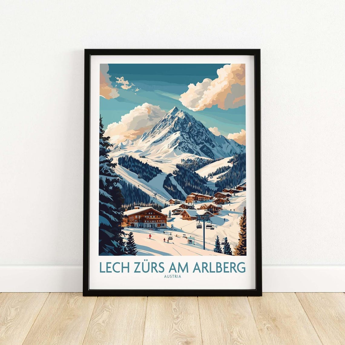 Lech Zrs Am Arlberg Ski Poster, Austria Winter Sports - Image 5