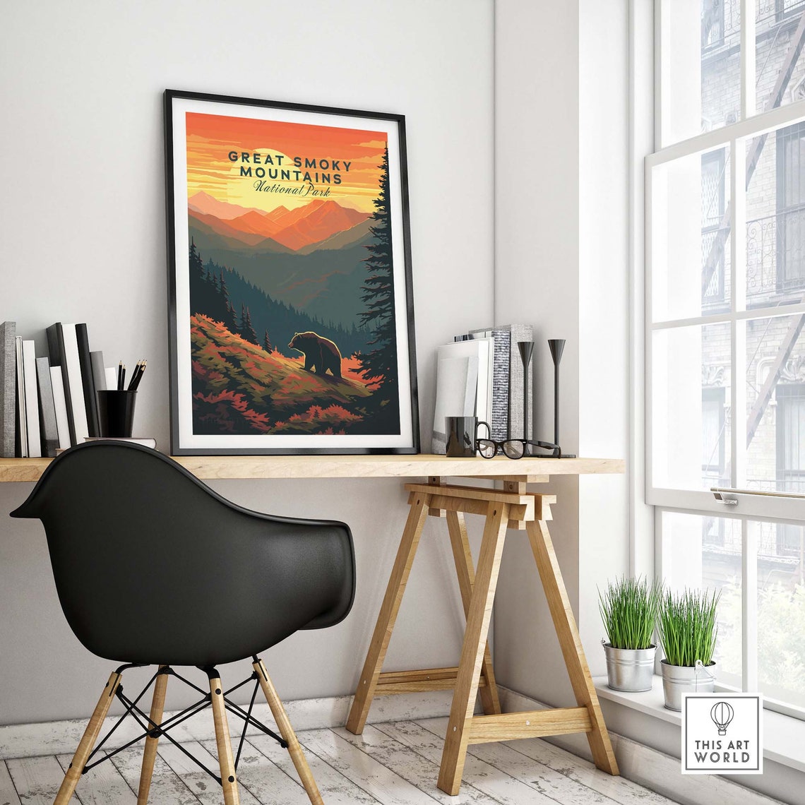 Great Smoky Mountains National Park Bear Sunset Peaks Poster - Image 4