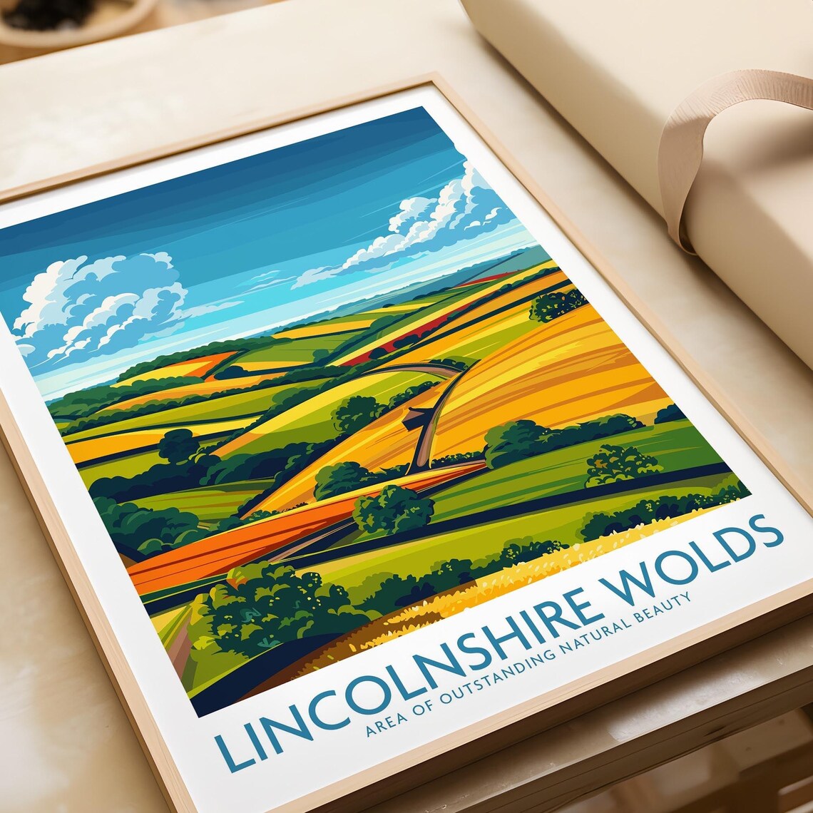 Lincolnshire Wolds Wall Art Poster Travel Poster Lincolnshire Wolds Poster Gift Home Decor Lincolnshire Wolds Illustration Art Lover