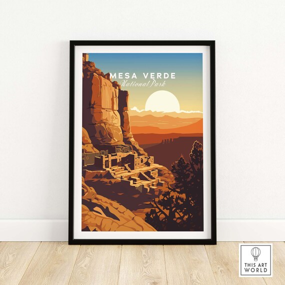 Mesa Verde National Park Ancient Pueblo Cliff Dwelling Sunset Poster