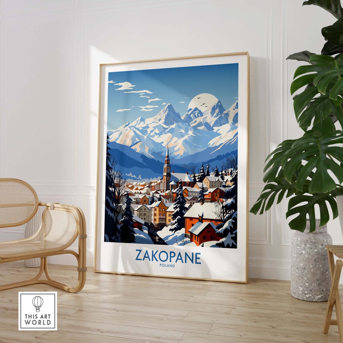 Zakopane Travel Poster, Personalized Illustration Artwork - Image 2