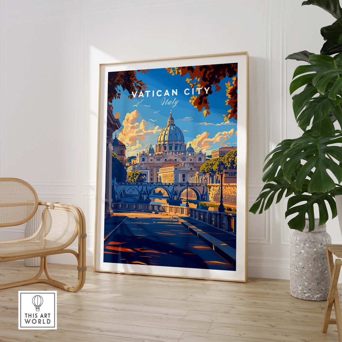 Vatican City Travel Poster Italy Travel Poster Vatican City Artwork Poster Gift Italy Vatican City Illustration Art Lover Italy Print - Image 2