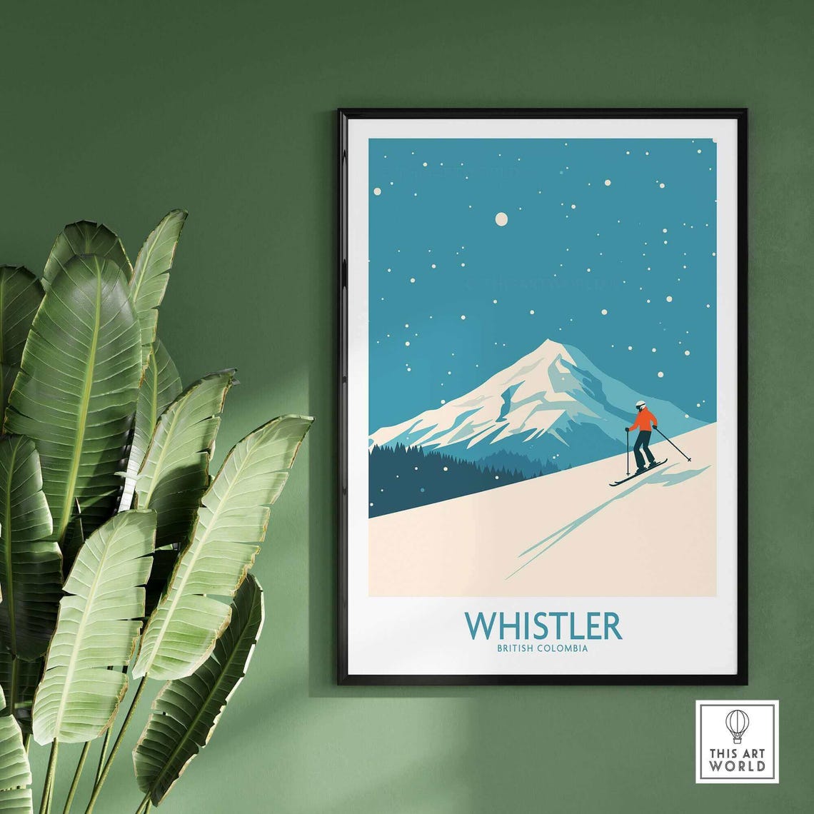 Whistler Ski Resort, Winter Sports Travel Poster - Image 2