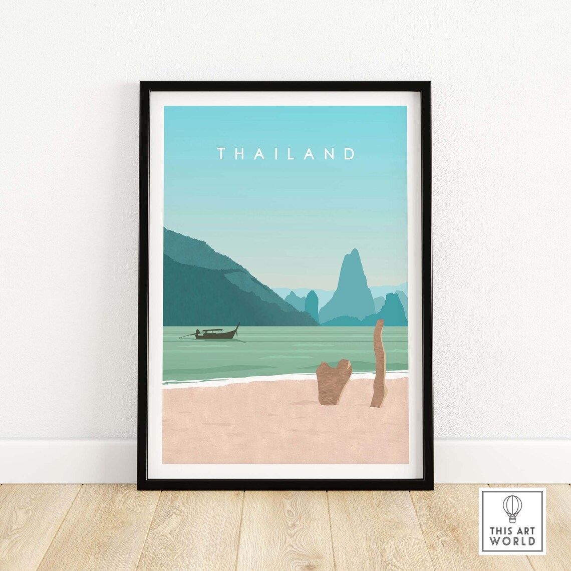 Thailand Travel Poster, Beach Painting Art Print