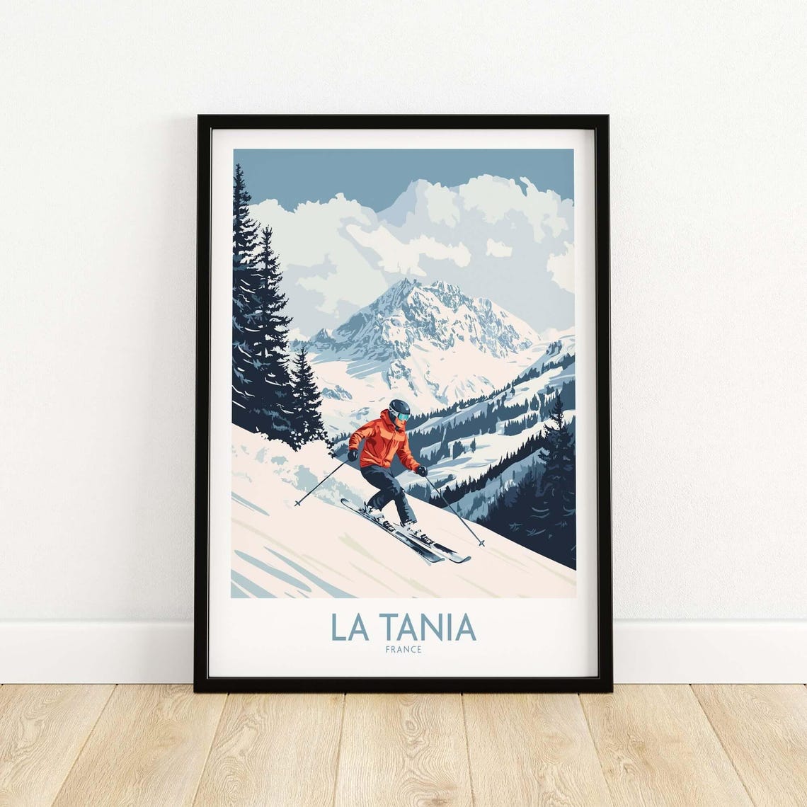 La Tania Ski Lodge Art Print, Winter Sports Art - Image 5