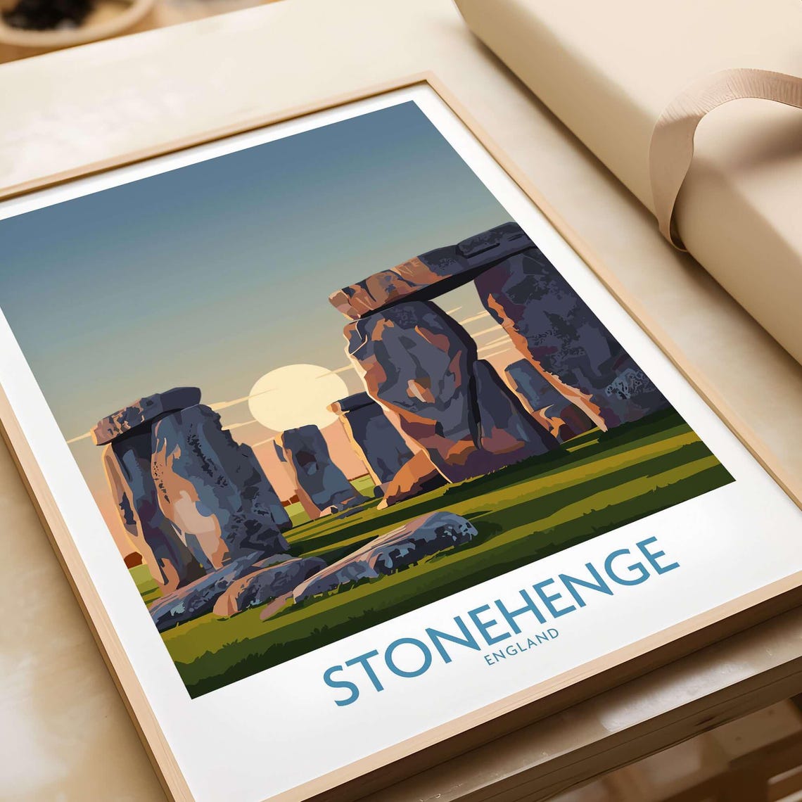 Stonehenge England Sunrise Ancient Stones Heritage Travel Poster