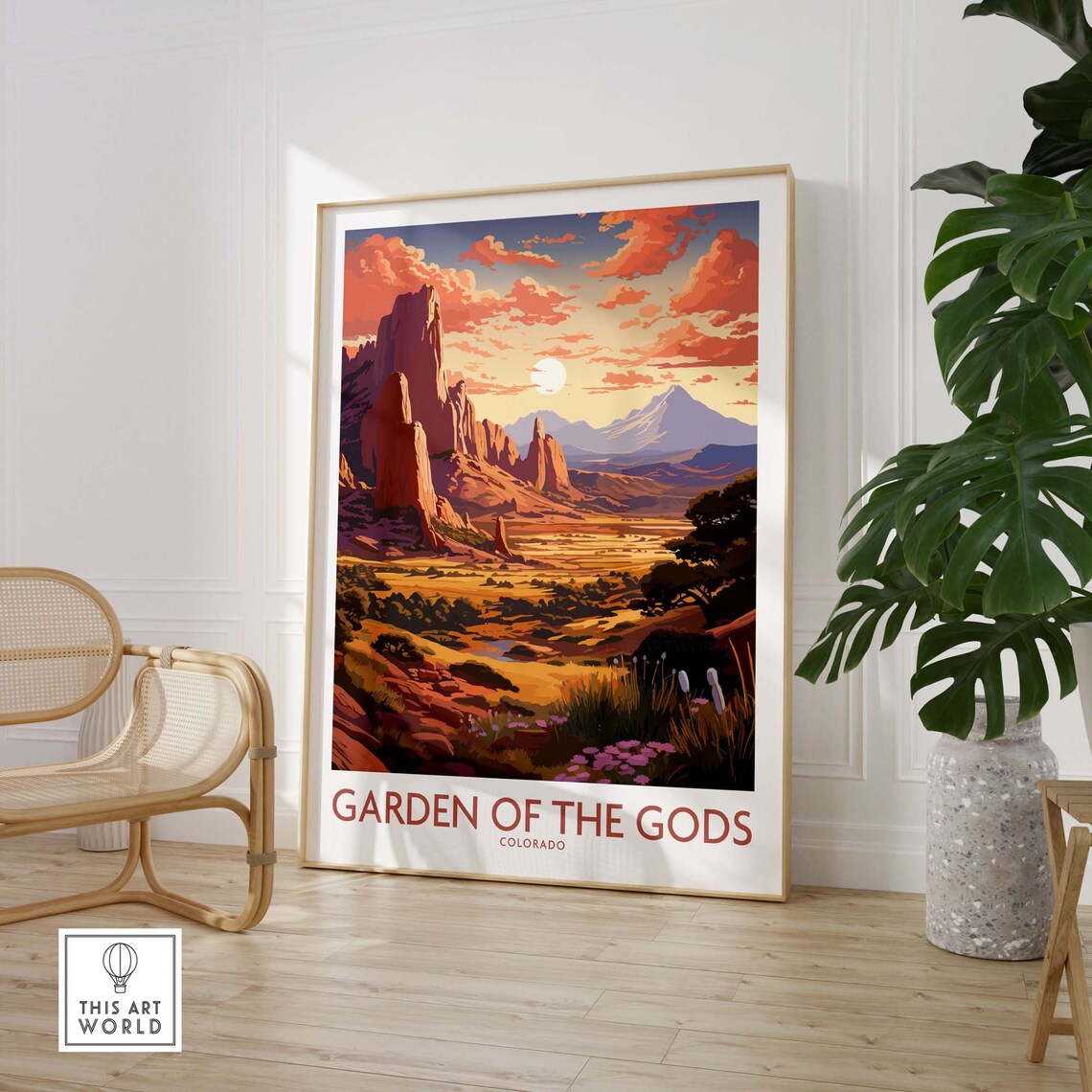 Garden of the Gods Colorado Red Rock Desert Spires Sunset Poster - Image 2