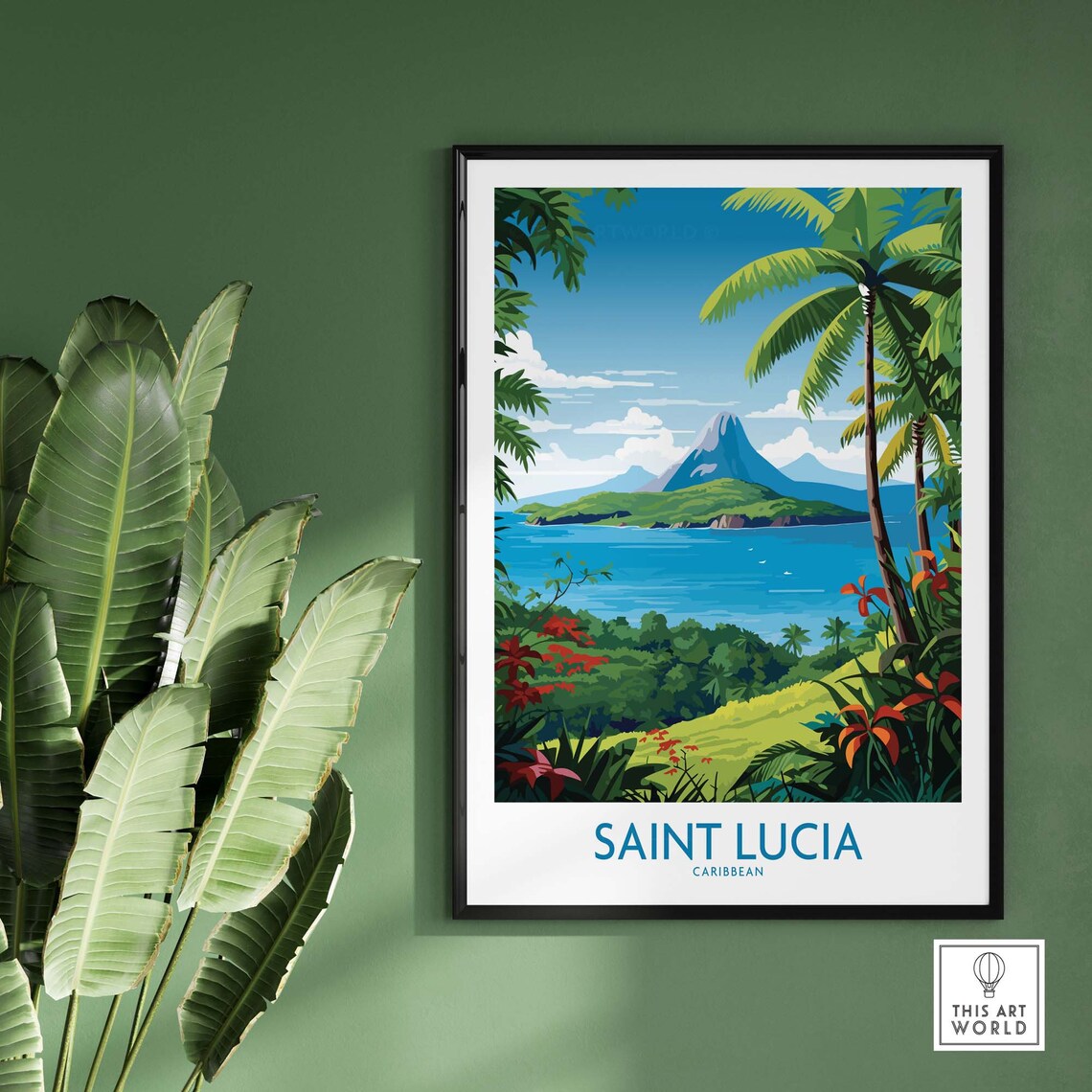 Saint Lucia Travel Poster, Place Wall Art Print - Image 2