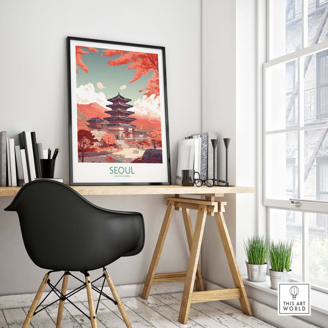 Seoul South Korea Travel Poster Art Print - Image 4