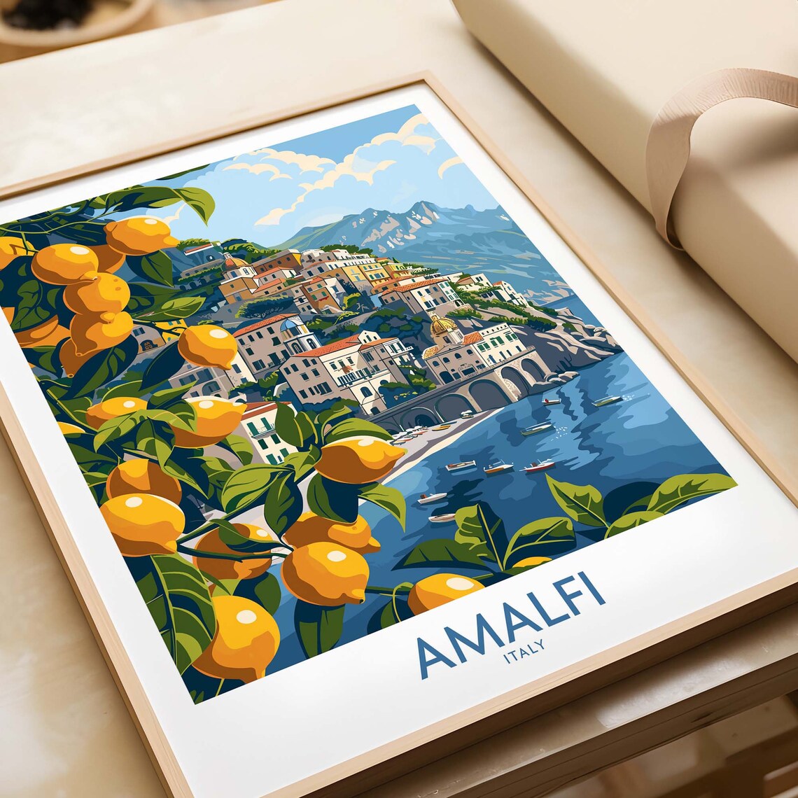 Amalfi Poster Italy Italy Travel Poster Amalfi Artwork Poster Gift Italy Home Decor Amalfi Illustration Art Lover Italy Print