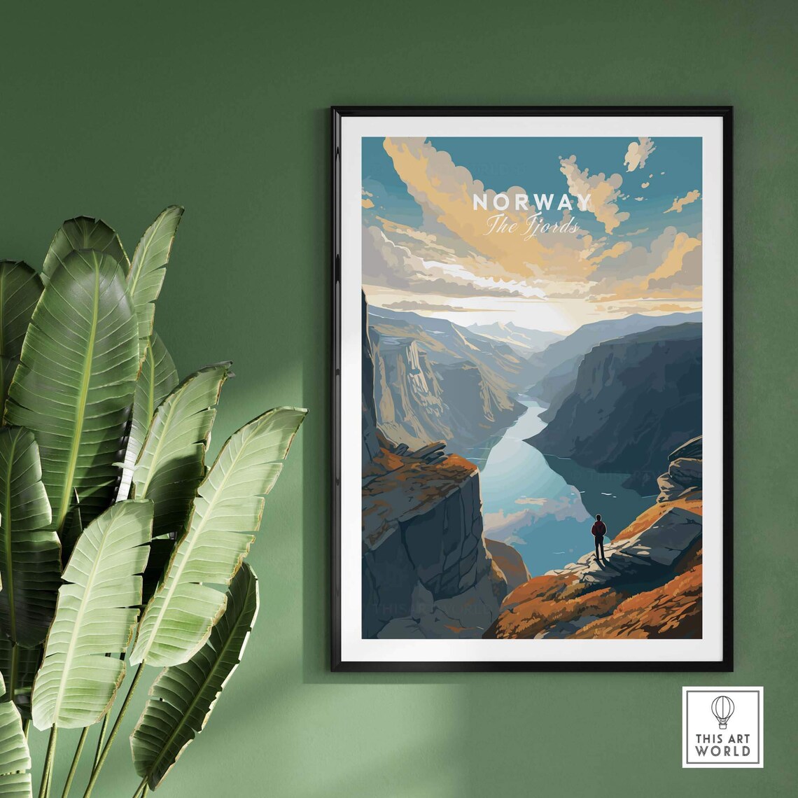 Fjord Travel Poster, Birthday Present Gift - Image 2