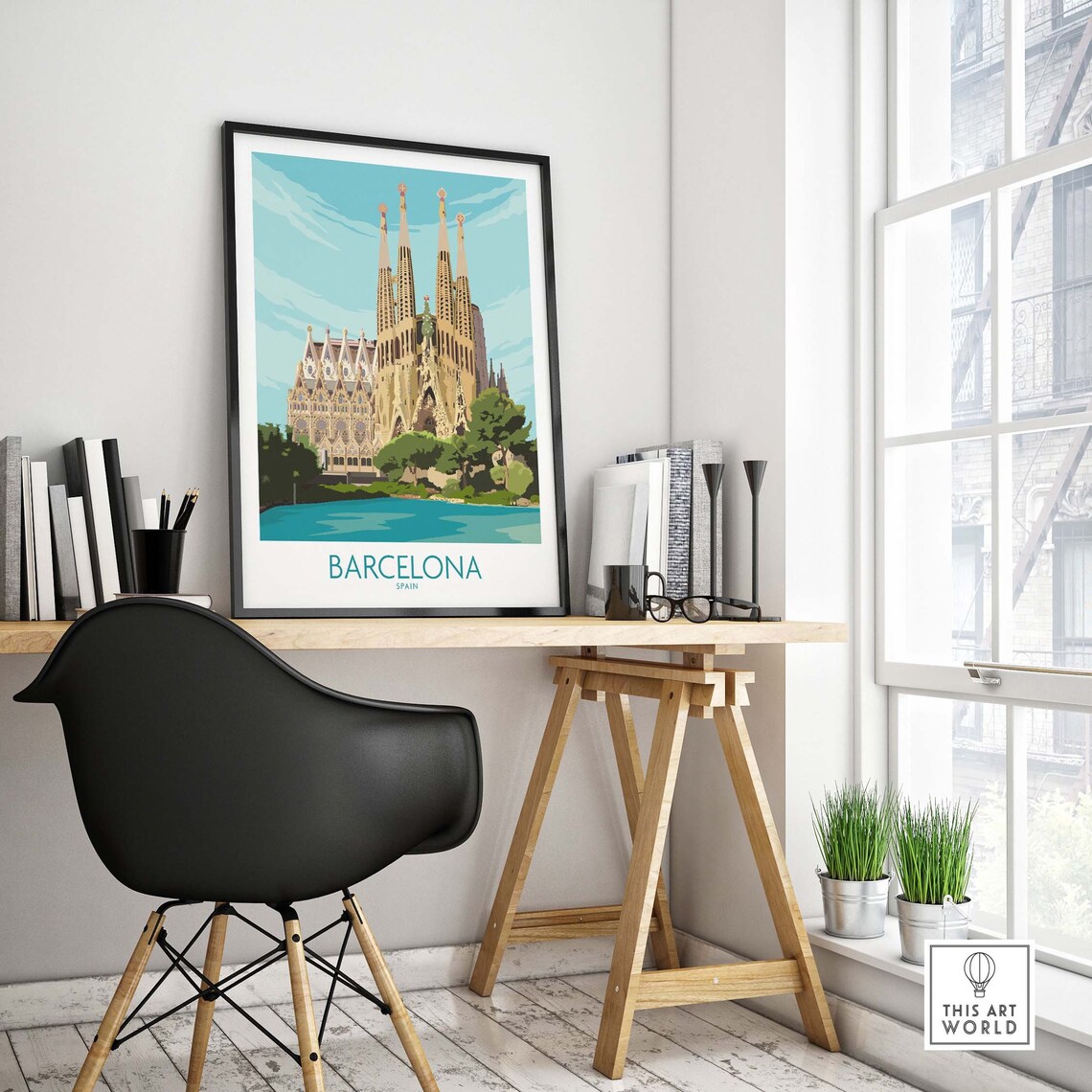 Barcelona Travel Poster, Sagrada Familia, Spain - Image 4