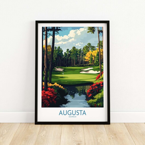 Augusta Georgia Championship Fairway Creekside Azalea Art Poster