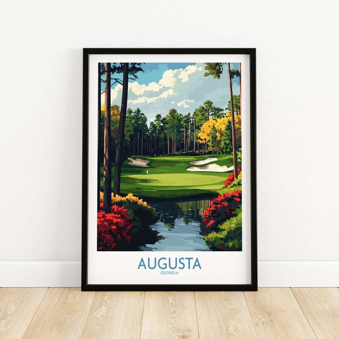 Augusta Georgia Championship Fairway Creekside Azalea Art Poster