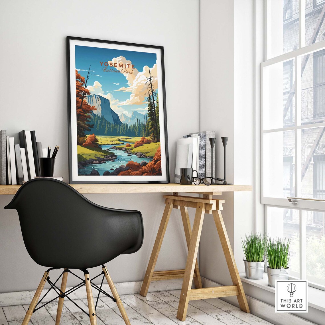 Yosemite National Park Art Print, Nature Illustration - Image 4
