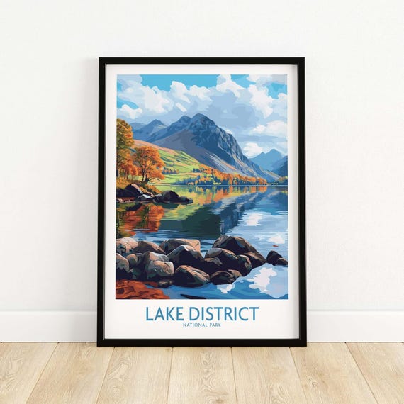Lake District Travel Poster, Cumbria England