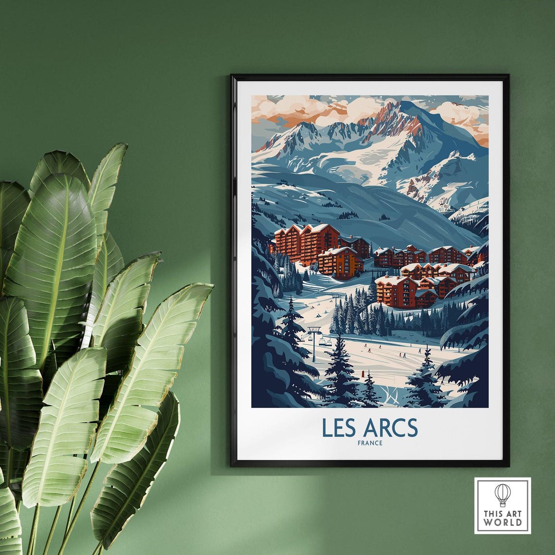 Les Arcs France Winter Sports Travel Poster - Image 2