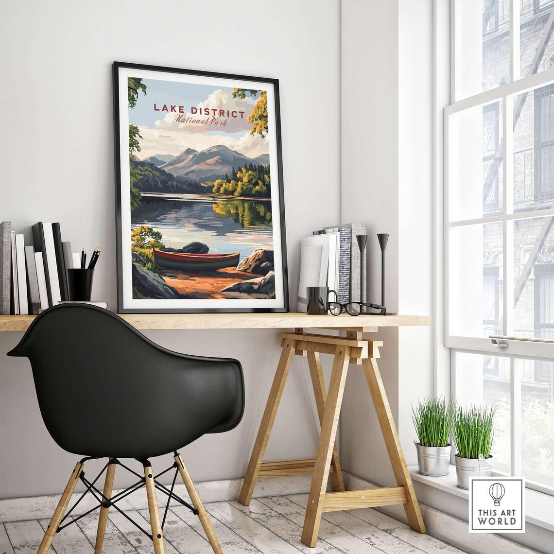 Lake District Travel Poster, Landscape Illustration - Image 4