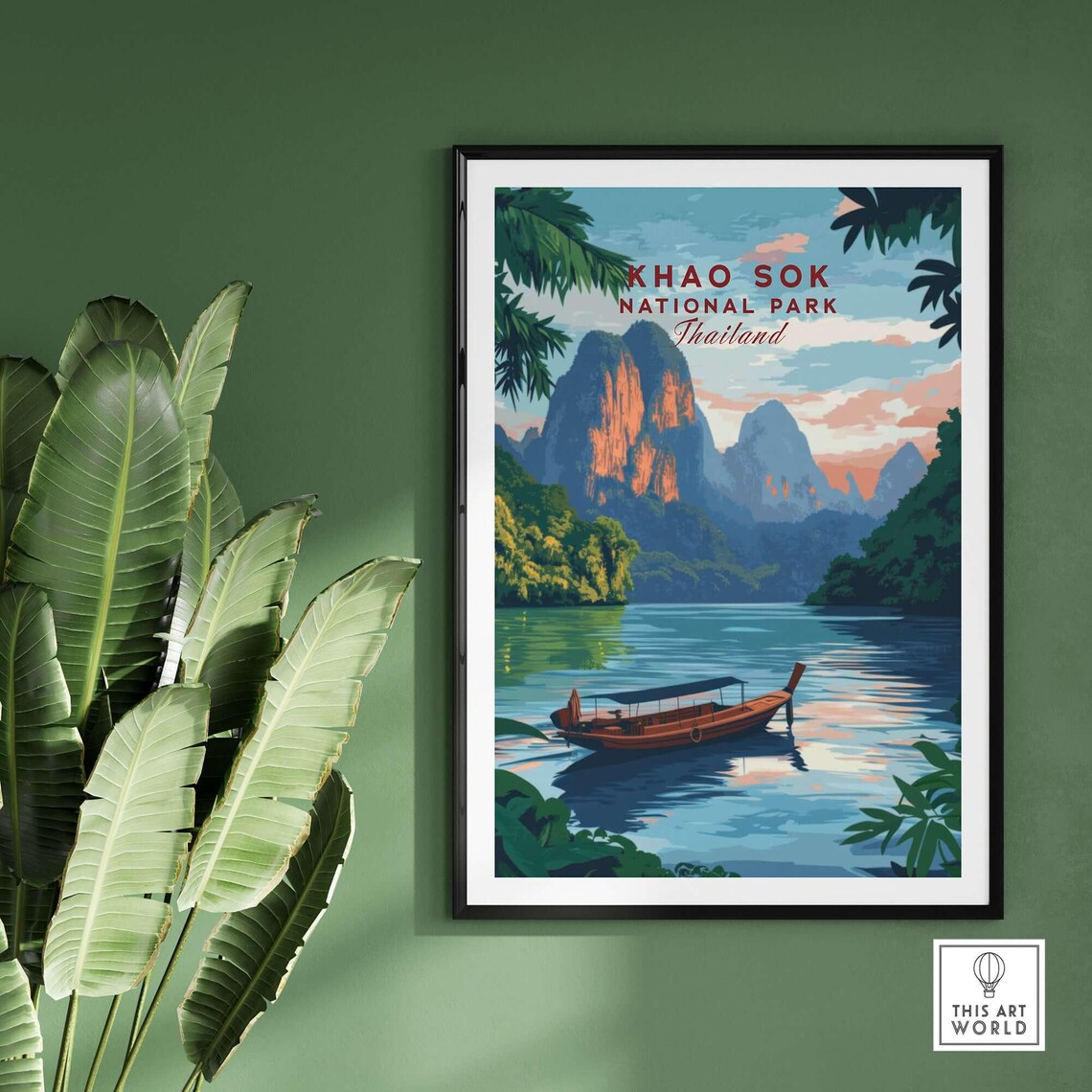 Khao Sok Wall Hanging, Thailand Illustration - Image 2