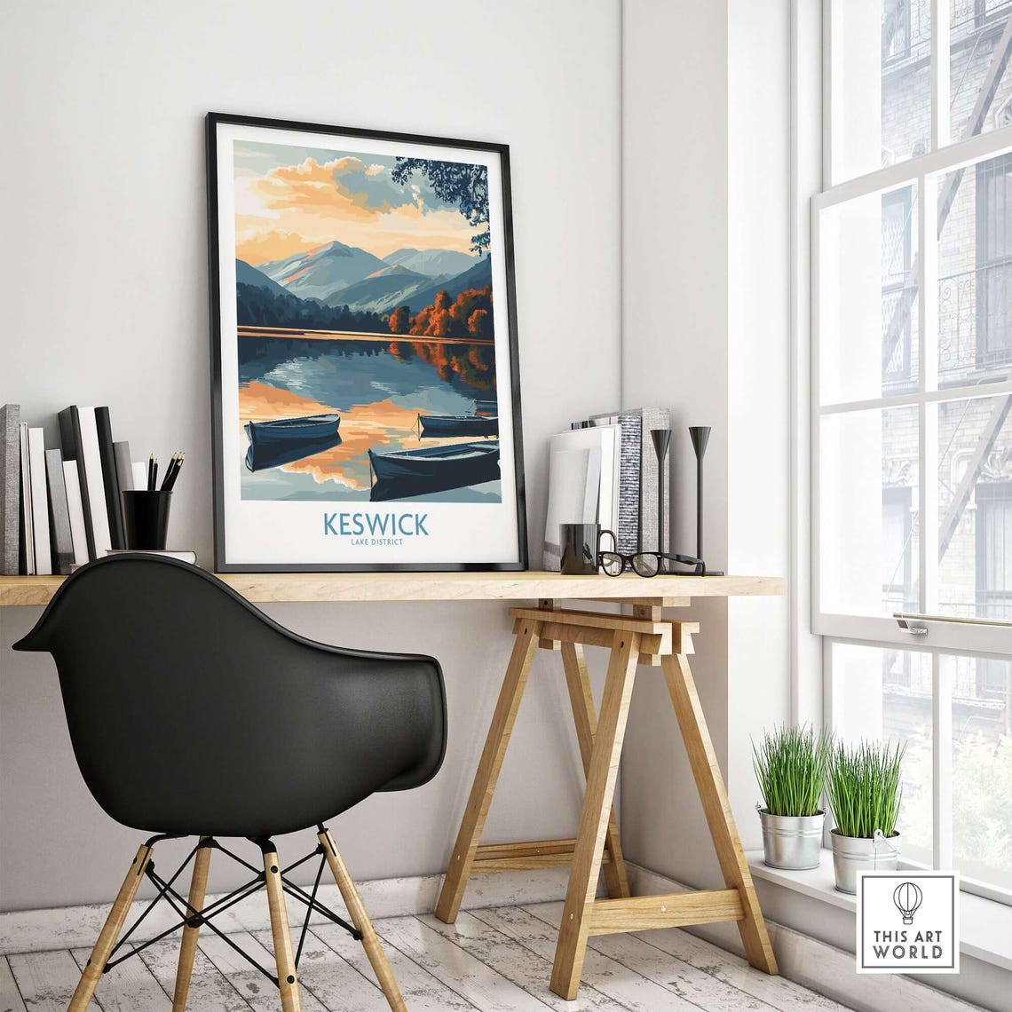 Keswick Art Print, Lake District Landscape - Image 4