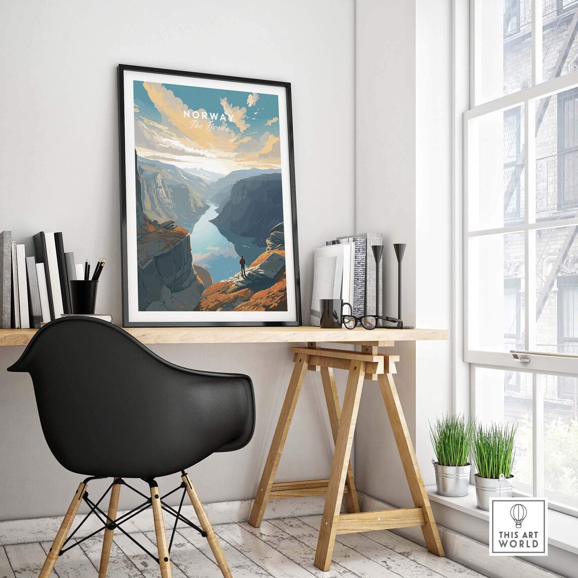 Fjord Travel Poster, Birthday Present Gift - Image 4