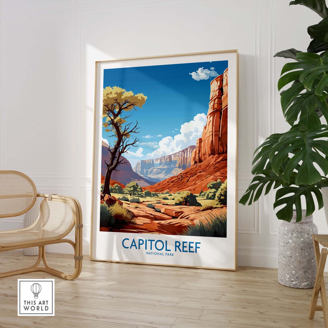 Capitol Reef National Park Desert Red Rock Canyon Scenic Poster - Image 3