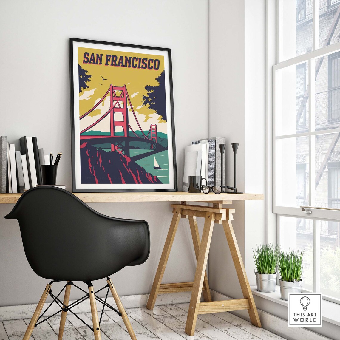 San Francisco Vintage Travel Poster, California Wall - Image 4